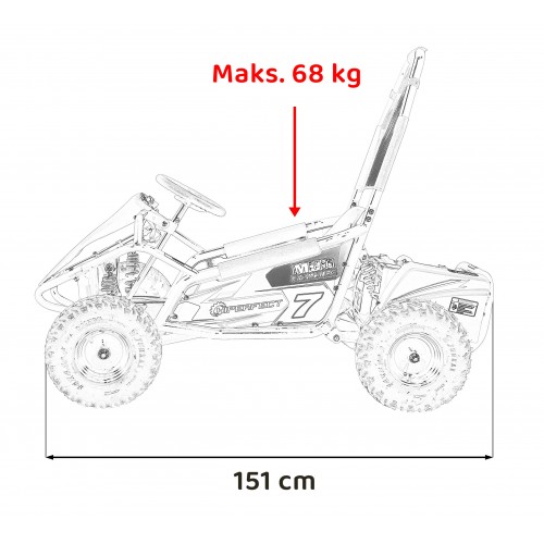 copy of Quad Highper na baterii žlutá 35 km/h + střídavý motor 1000 W + nafouknutá kola + nastavení sedadla