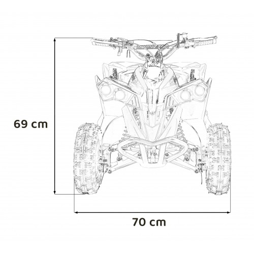 copy of Quad Highper na baterii žlutá 35 km/h + střídavý motor 1000 W + nafouknutá kola + nastavení sedadla