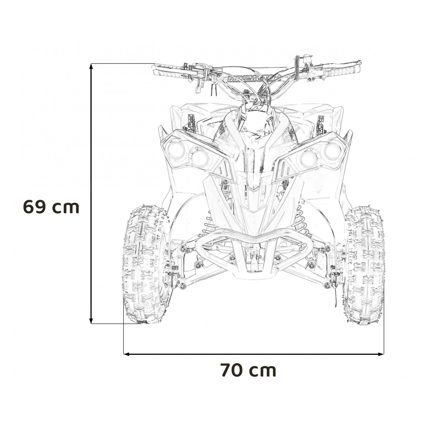 copy of Quad Highper na baterii žlutá 35 km/h + střídavý motor 1000 W + nafouknutá kola + nastavení sedadla