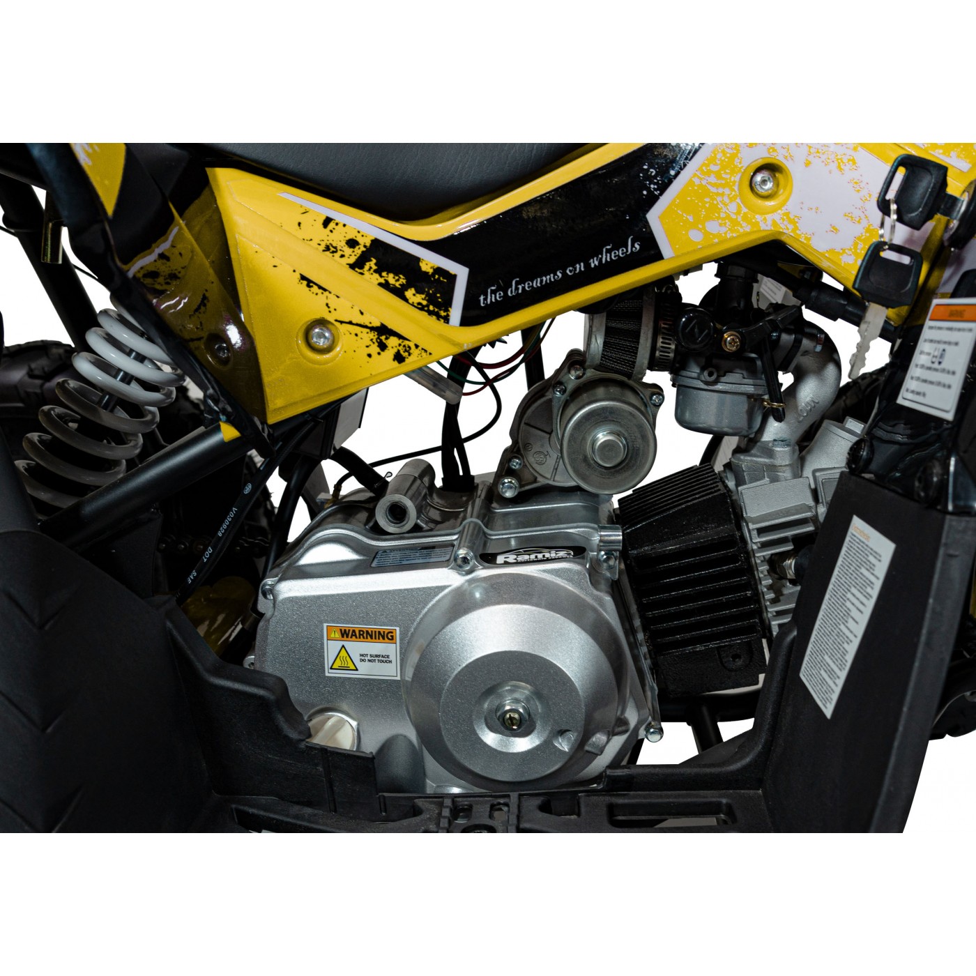 copy of Quad na baterii žlutá 35 km/h + střídavý motor 1000 W + nafouknutá kola + nastavení sedadla
