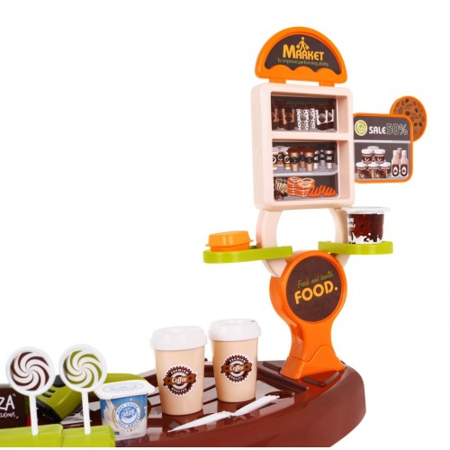 Velký supermarket pro děti 3+ Interaktivní set 65 el. + Pokladna + Skener + Vozík + Příslušenství