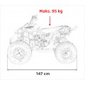 copy of Quad Highper na baterii žlutá 35 km/h + střídavý motor 1000 W + nafouknutá kola + nastavení sedadla