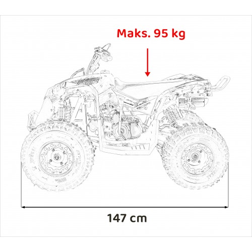 copy of Quad Highper na baterii žlutá 35 km/h + střídavý motor 1000 W + nafouknutá kola + nastavení sedadla