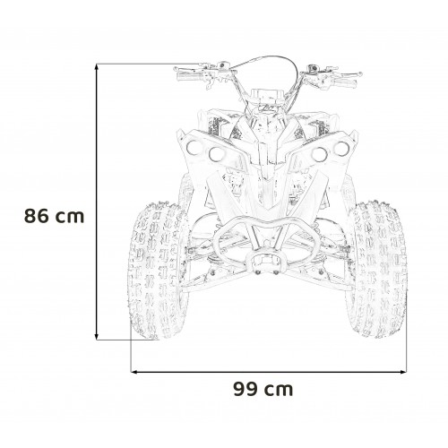 copy of Quad Highper na baterii žlutá 35 km/h + střídavý motor 1000 W + nafouknutá kola + nastavení sedadla