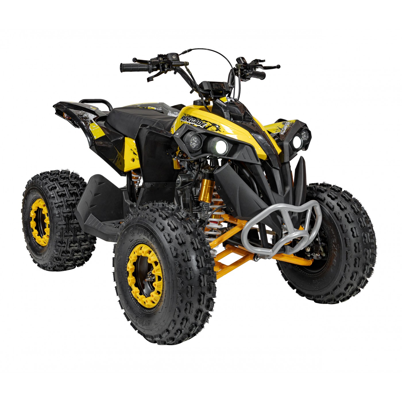copy of Quad Highper na baterii žlutá 35 km/h + střídavý motor 1000 W + nafouknutá kola + nastavení sedadla