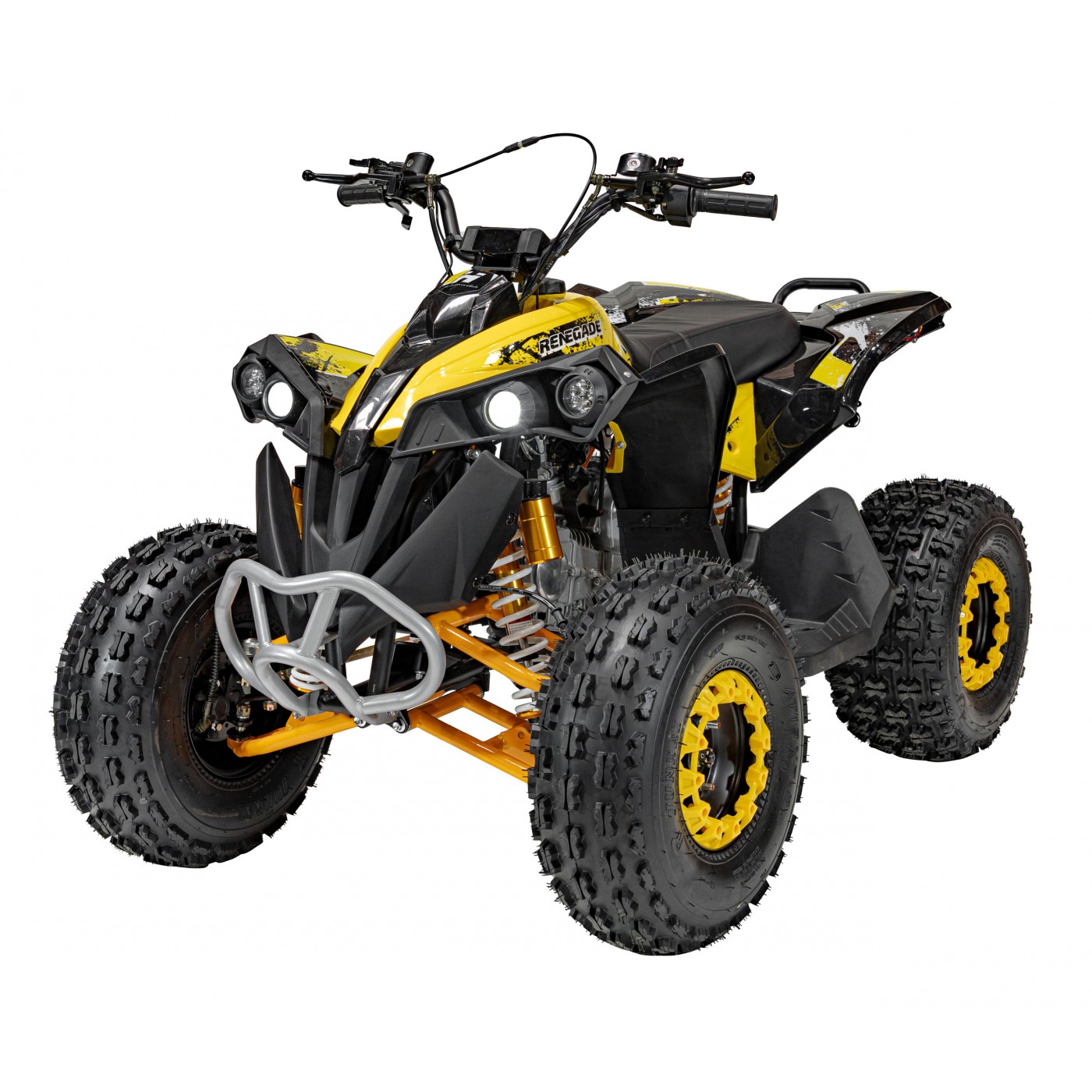copy of Quad Highper na baterii žlutá 35 km/h + střídavý motor 1000 W + nafouknutá kola + nastavení sedadla