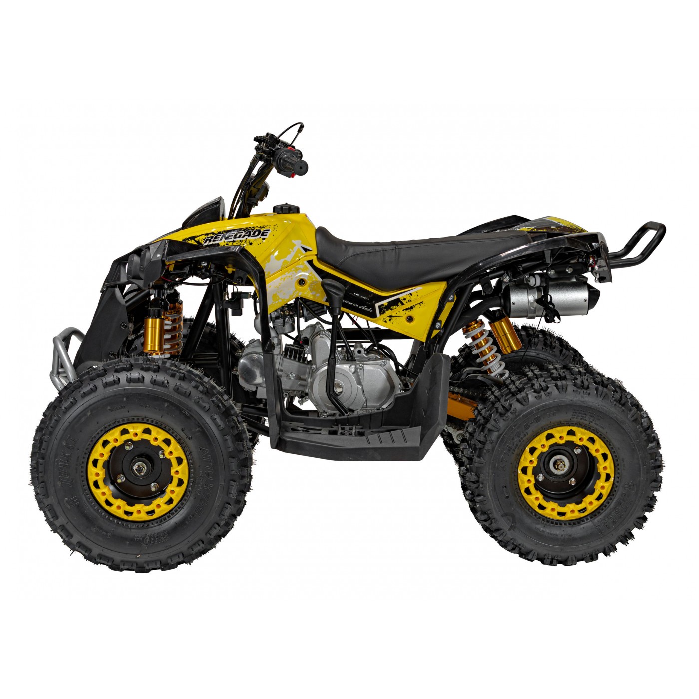 copy of Quad Highper na baterii žlutá 35 km/h + střídavý motor 1000 W + nafouknutá kola + nastavení sedadla