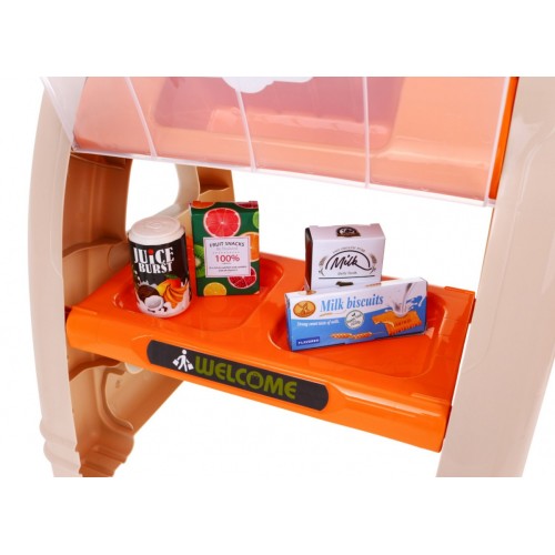 Velký supermarket pro děti 3+ Interaktivní set 65 el. + Pokladna + Skener + Vozík + Příslušenství