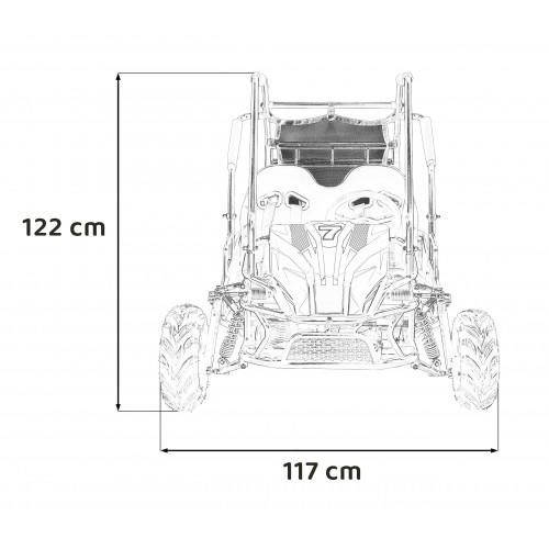copy of Quad Highper na baterii žlutá 35 km/h + střídavý motor 1000 W + nafouknutá kola + nastavení sedadla