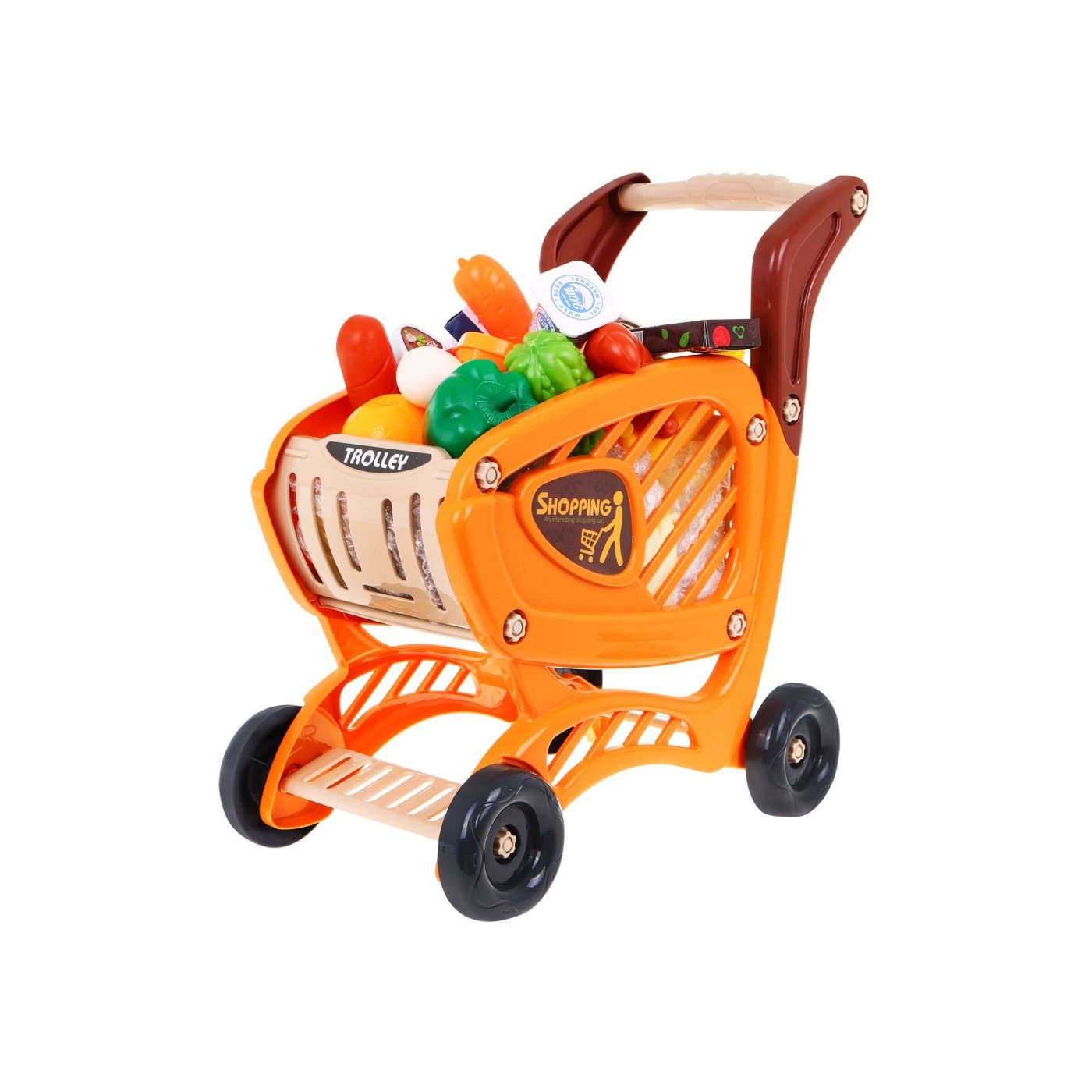 Velký supermarket pro děti 3+ Interaktivní set 65 el. + Pokladna + Skener + Vozík + Příslušenství
