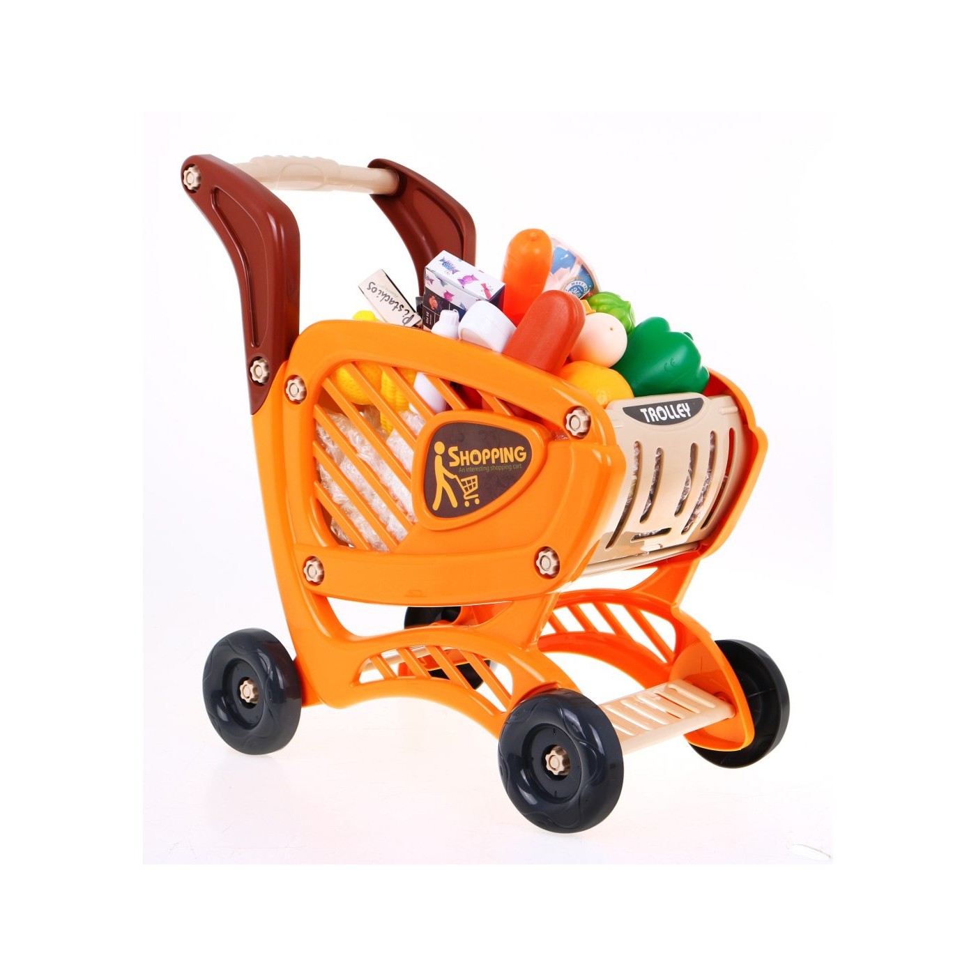 Velký supermarket pro děti 3+ Interaktivní set 65 el. + Pokladna + Skener + Vozík + Příslušenství