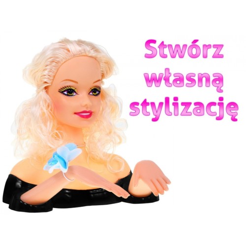 Blonďatá dětská vlasová stylingová panenka 3+ česací sada + doplňky k ozdobám