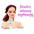 Panenka brunetka na česání vlasů pro děti 3+ Sada na česání + Ozdoby doplňky