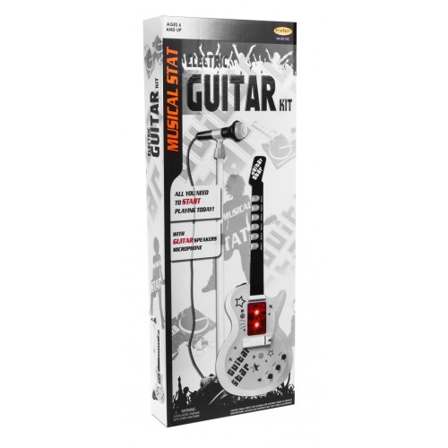 Elektrická kytara + Mikrofon pro děti 6+ Hudební nástroj Zvuky+ Světla