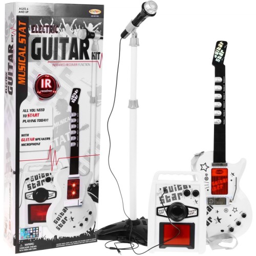 Dětská hudební sada 6+ elektrická kytara + zesilovač + mikrofon
