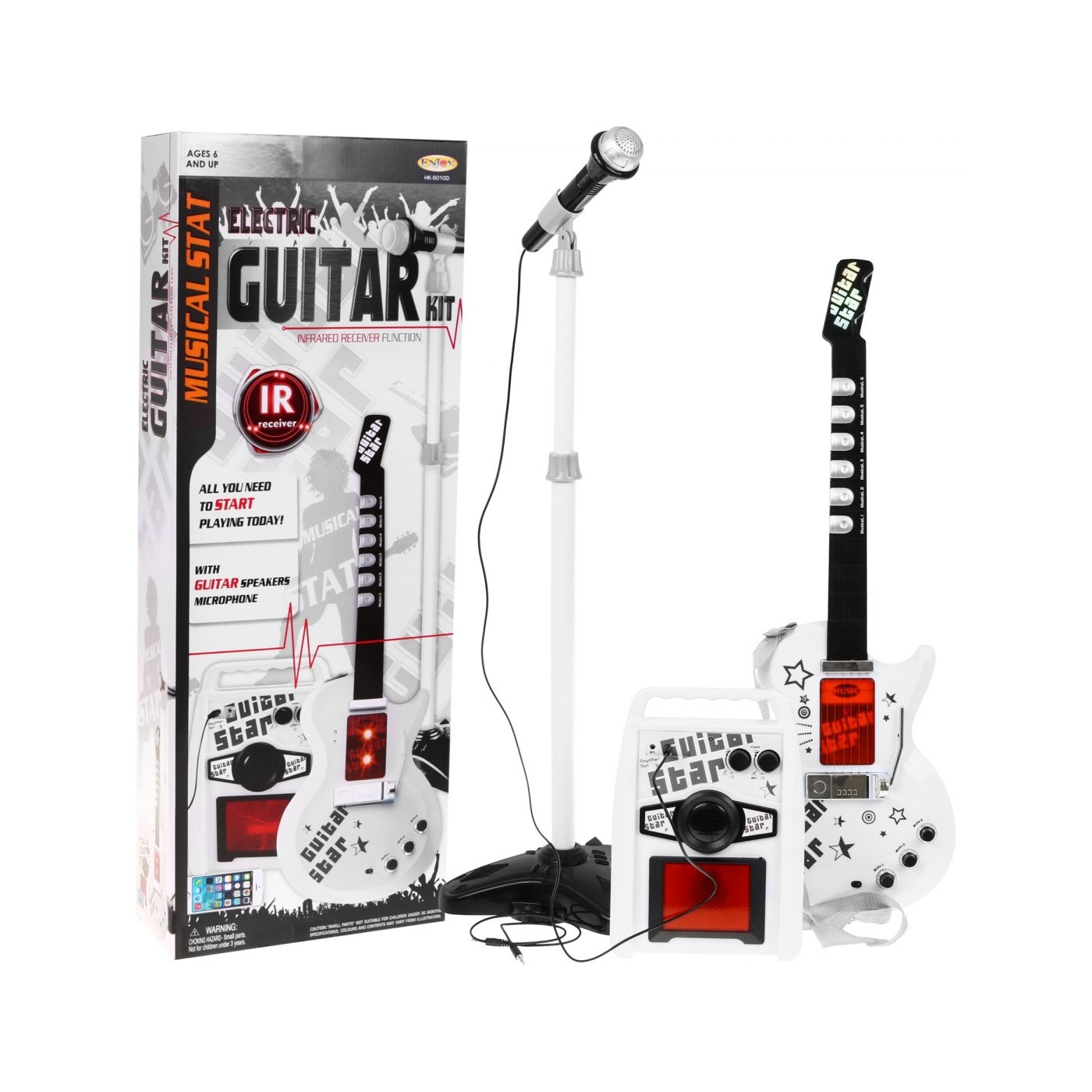 Dětská hudební sada 6+ elektrická kytara + zesilovač + mikrofon