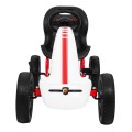 Gokart ABARTH na pedály pro děti bílá + Kola EVA + Ruční brza + Volný běh