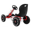 Gokart ABARTH na pedály pro děti bílá + Kola EVA + Ruční brza + Volný běh
