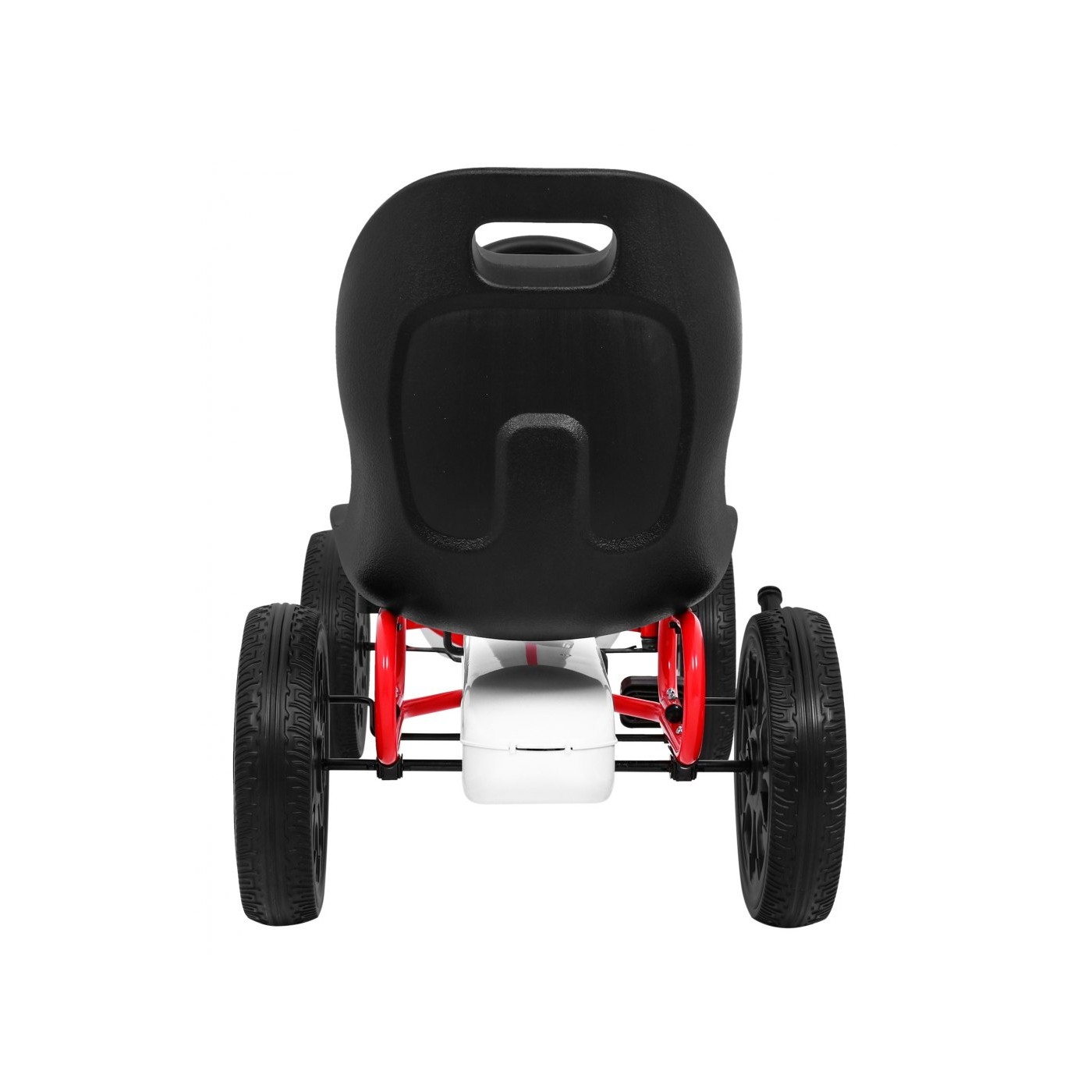 Gokart ABARTH na pedály pro děti bílá + Kola EVA + Ruční brza + Volný běh