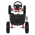 Gokart ABARTH na pedály pro děti bílá + Kola EVA + Ruční brza + Volný běh