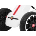 Gokart ABARTH na pedály pro děti bílá + Kola EVA + Ruční brza + Volný běh