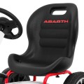 Gokart ABARTH na pedály pro děti bílá + Kola EVA + Ruční brza + Volný běh