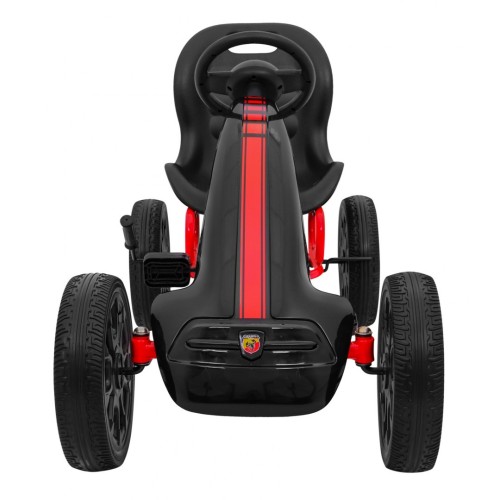 Gokart ABARTH na pedály pro děti černá Kola EVA + Ruční brza + Volný běh