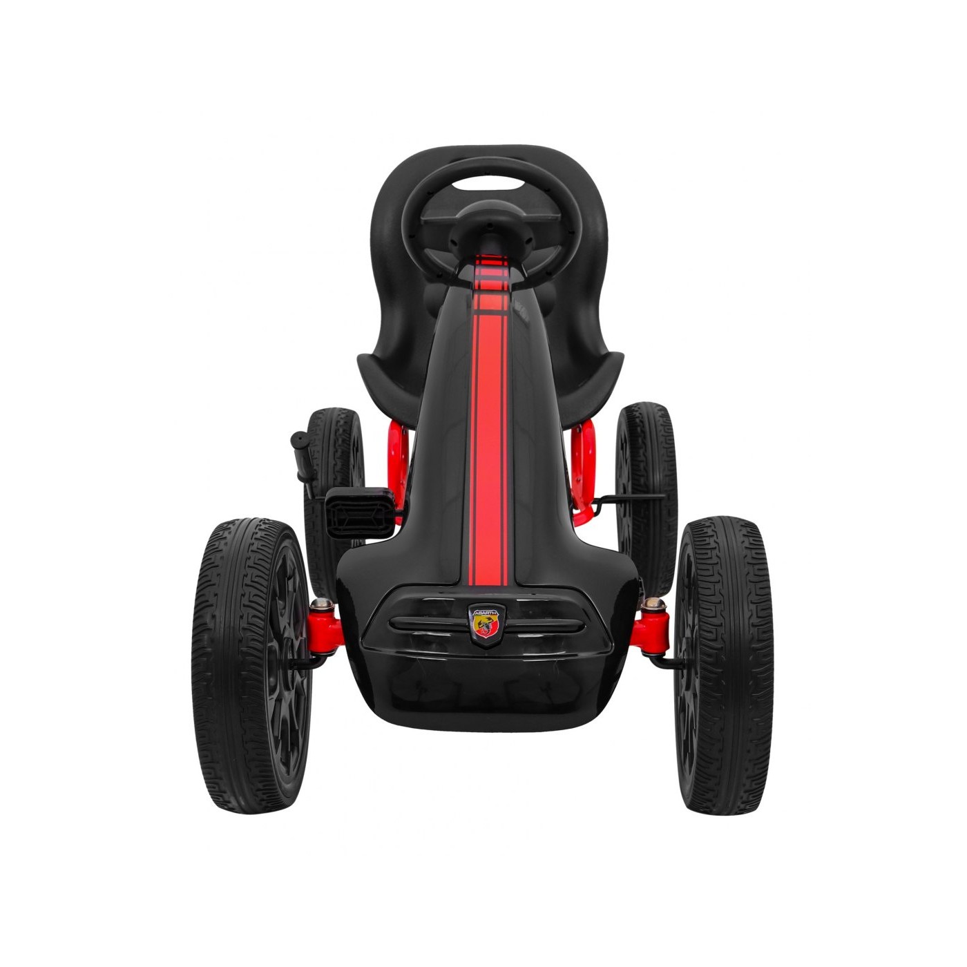 Gokart ABARTH na pedály pro děti černá Kola EVA + Ruční brza + Volný běh