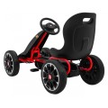 Gokart ABARTH na pedály pro děti černá Kola EVA + Ruční brza + Volný běh