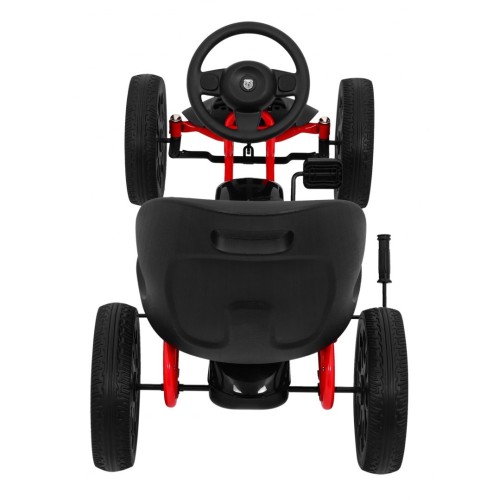 Gokart ABARTH na pedály pro děti černá Kola EVA + Ruční brza + Volný běh