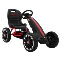 Gokart ABARTH na pedály pro děti černá Kola EVA + Ruční brza + Volný běh