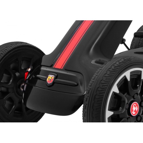 Gokart ABARTH na pedály pro děti černá Kola EVA + Ruční brza + Volný běh