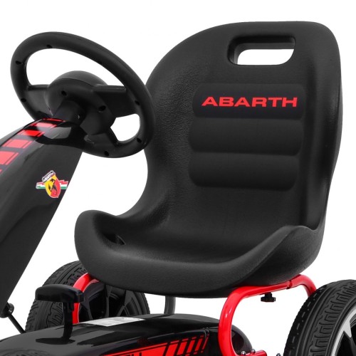 Gokart ABARTH na pedály pro děti černá Kola EVA + Ruční brza + Volný běh
