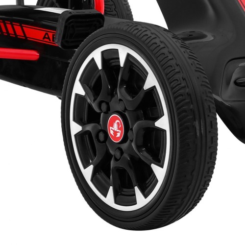Gokart ABARTH na pedály pro děti černá Kola EVA + Ruční brza + Volný běh