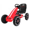 Gokart ABARTH na pedály pro děti červená + Kola EVA + Ruční brza + Volný běh