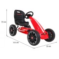 Gokart ABARTH na pedály pro děti červená + Kola EVA + Ruční brza + Volný běh