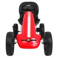 Gokart ABARTH na pedály pro děti červená + Kola EVA + Ruční brza + Volný běh