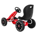 Gokart ABARTH na pedály pro děti červená + Kola EVA + Ruční brza + Volný běh