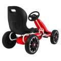 Gokart ABARTH na pedály pro děti červená + Kola EVA + Ruční brza + Volný běh