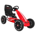 Gokart ABARTH na pedály pro děti červená + Kola EVA + Ruční brza + Volný běh