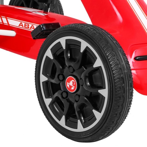 Gokart ABARTH na pedály pro děti červená + Kola EVA + Ruční brza + Volný běh