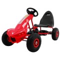 Go-kart Champion na pedály pro děti 3+ červené + nahuštěné pneumatiky + nastavitelné sedadlo + ruční brzda