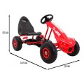 Go-kart Champion na pedály pro děti 3+ červené + nahuštěné pneumatiky + nastavitelné sedadlo + ruční brzda