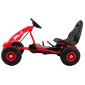 Go-kart Champion na pedály pro děti 3+ červené + nahuštěné pneumatiky + nastavitelné sedadlo + ruční brzda