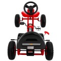 Go-kart Champion na pedály pro děti 3+ červené + nahuštěné pneumatiky + nastavitelné sedadlo + ruční brzda
