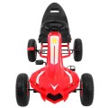 Go-kart Champion na pedály pro děti 3+ červené + nahuštěné pneumatiky + nastavitelné sedadlo + ruční brzda