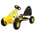 Go-kart Champion na pedály pro děti 3+ žluté nahuštěné pneumatiky + nastavitelné sedadlo + ruční brzda