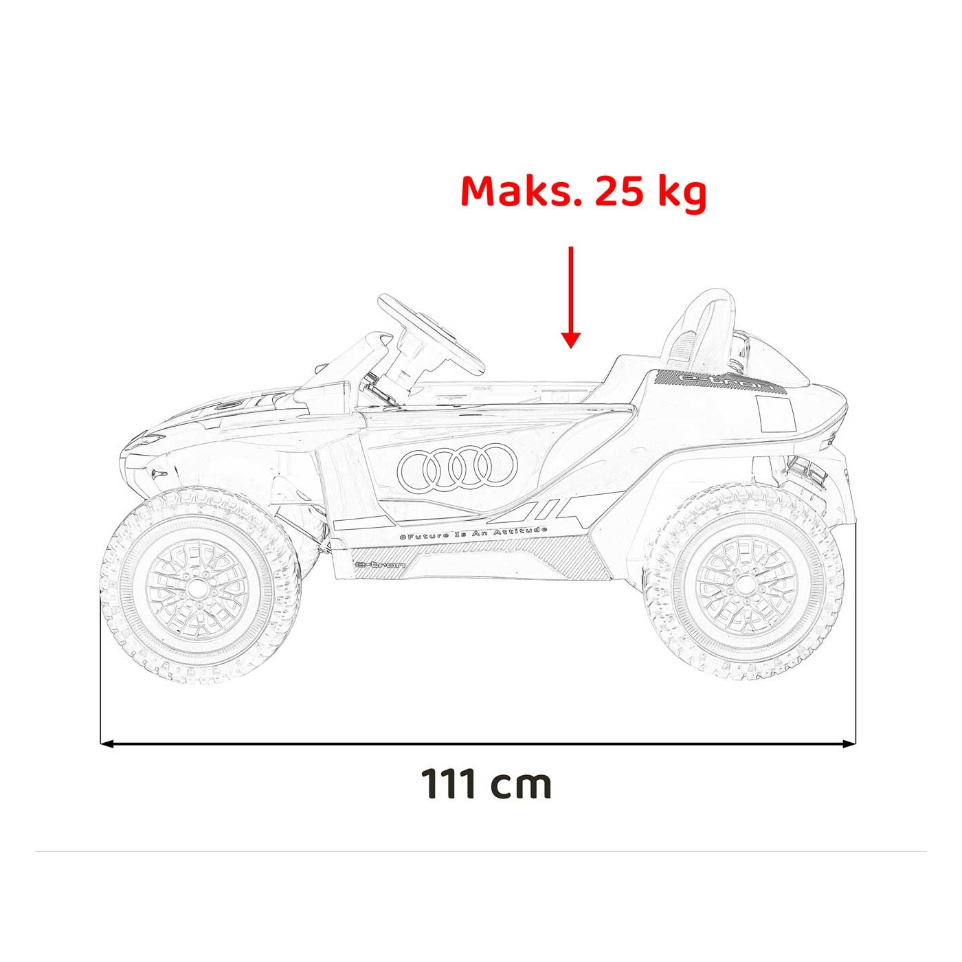 Vozidlo Audi RSQ E-TRON šedé