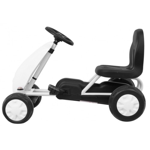 První pedálová motokára pro nejmladší bílá + Řetězový pohon + Kolečka s gumou