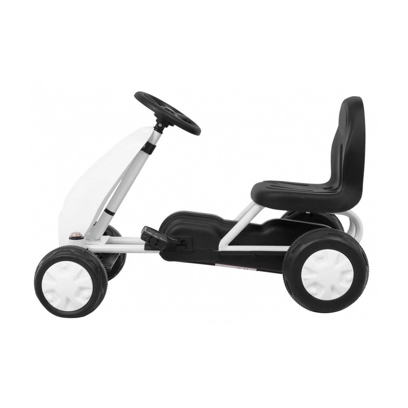 První pedálová motokára pro nejmladší bílá + Řetězový pohon + Kolečka s gumou